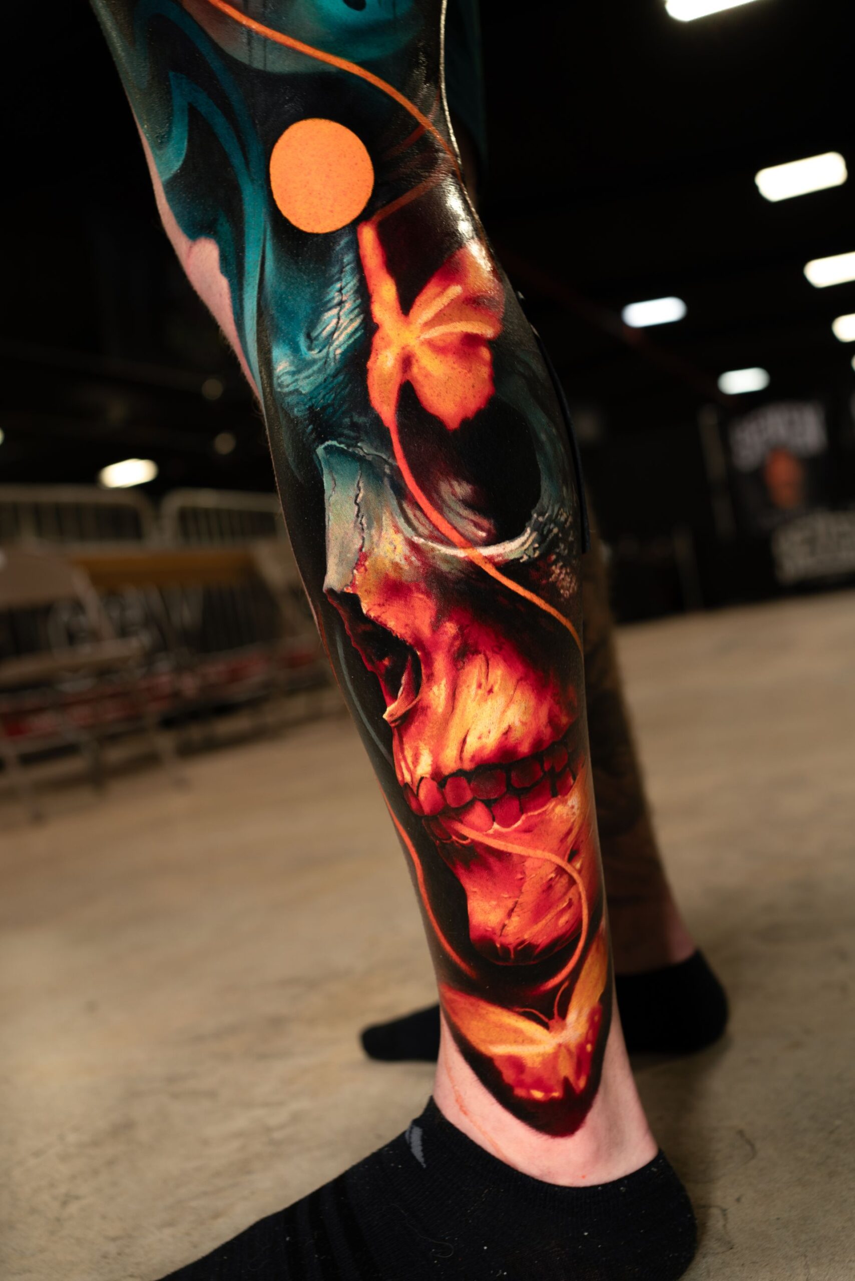 Rich Harris x Waler Montero — skull with orange and teal