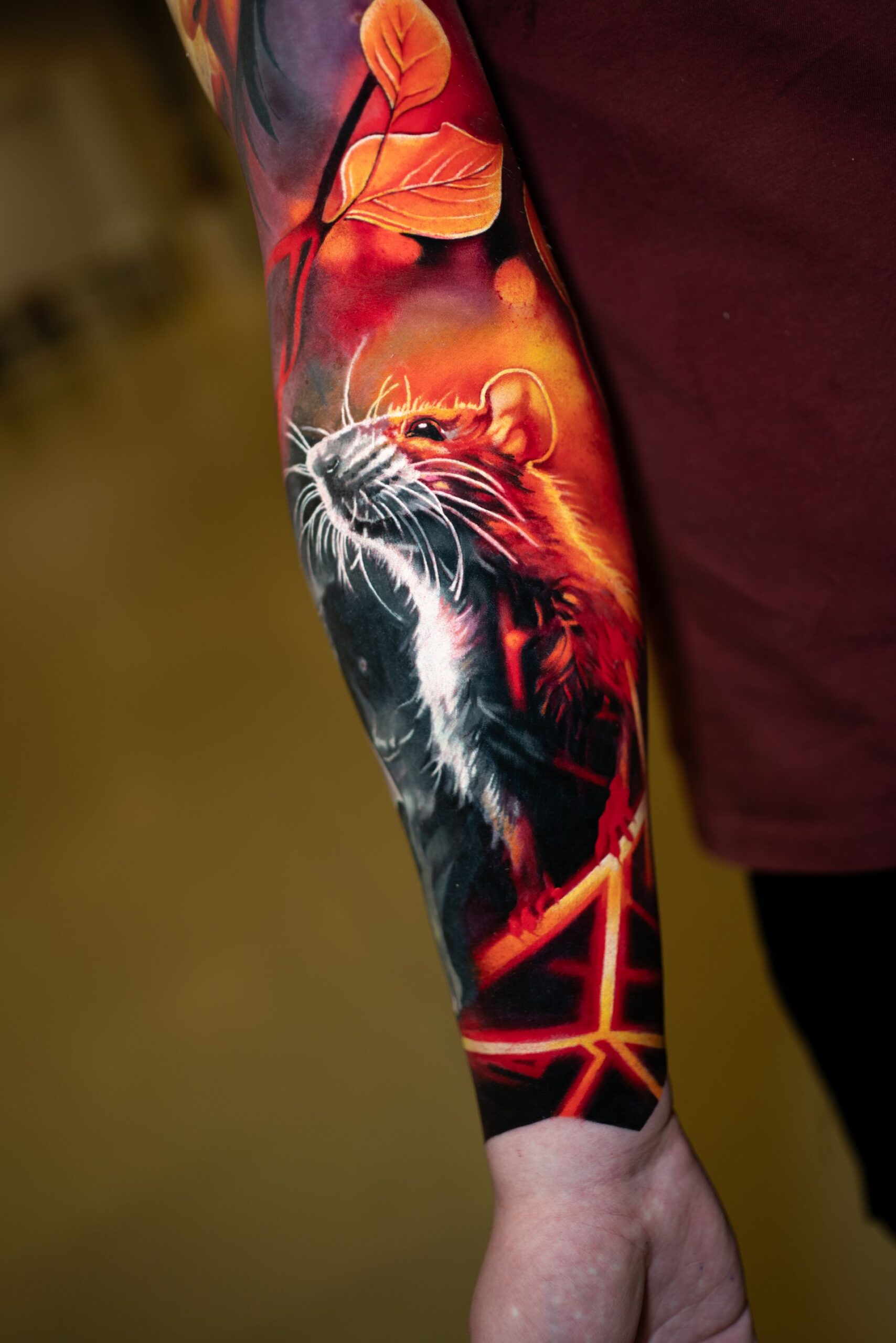 Rich Harris — cat with red leaves