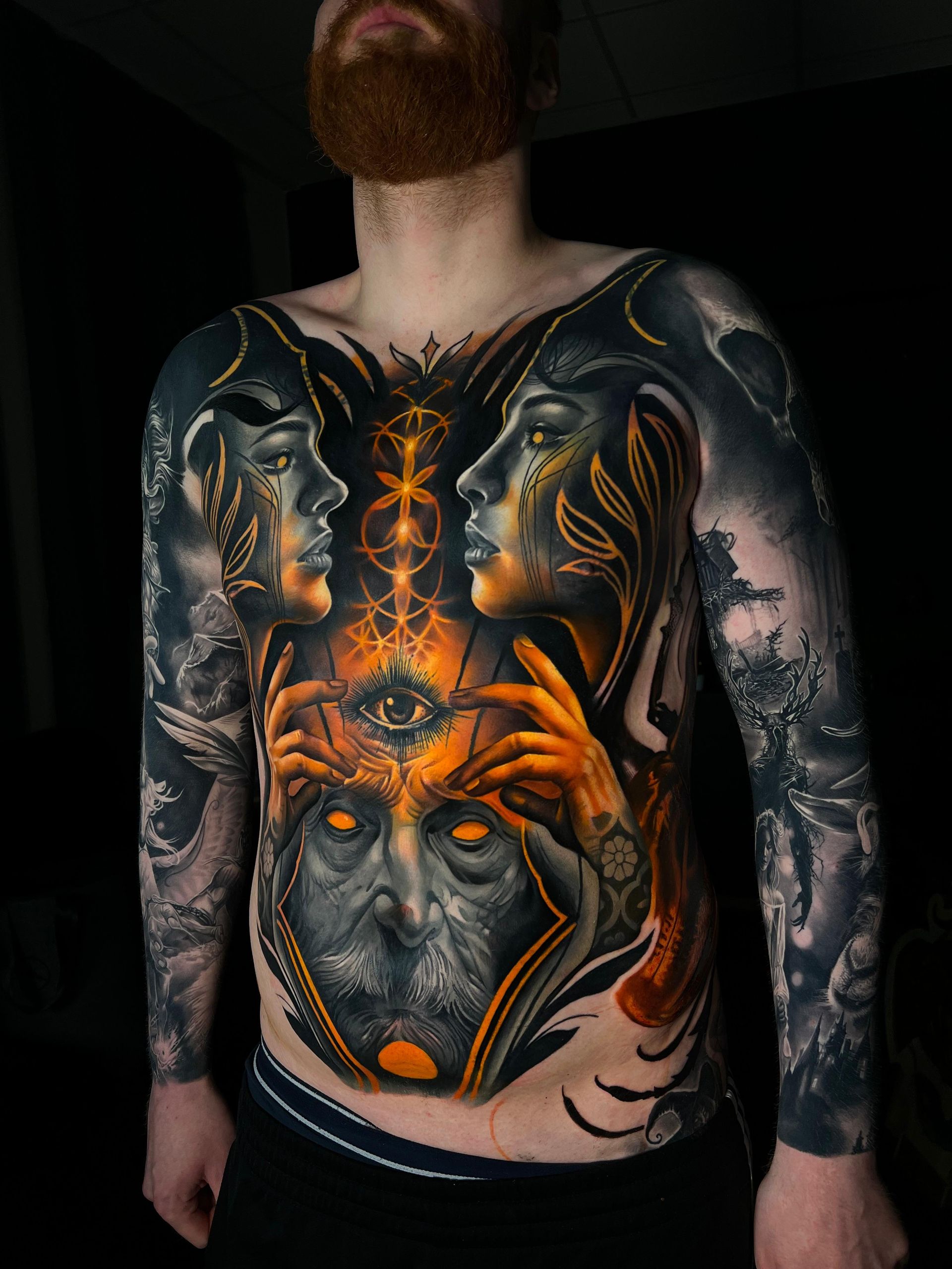 Waler Montero — front torso, golden mystic faces